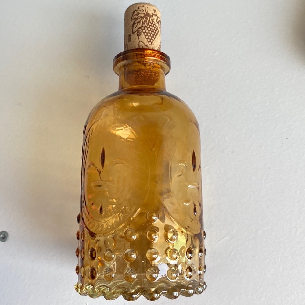 One Amber Bud Vase with top - Vintage look